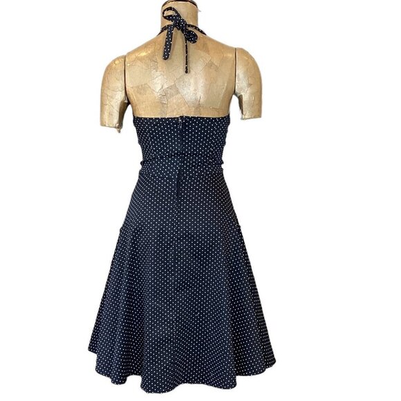 Mariposa Pin-Up Retro Halter Dress Polka Dot Tulle Slip 1/2 Black & White #291A - Picture 5 of 10